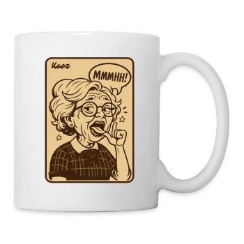 Vintage-Oma-Mmmhh-Ausdruck - Tasse - Weiß - Rechts