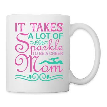 Es braucht Funkel, um ein Cheer Mom-Shirt zu sein - Tasse - Weiß - Rechts