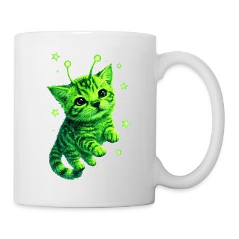 Alien Cat - Tasse - Weiß - Rechts