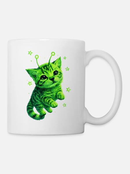 Alien Cat - Tasse - Weiß