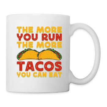 Courir Courir Plus de Tacos peut manger Marathon Runner - Mug blanc - blanc - Droite