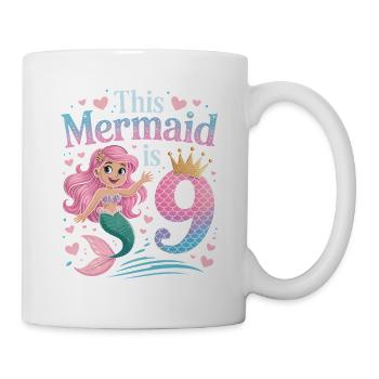 Mermaid 9th Birthday 9 Years - Mug - white - Right