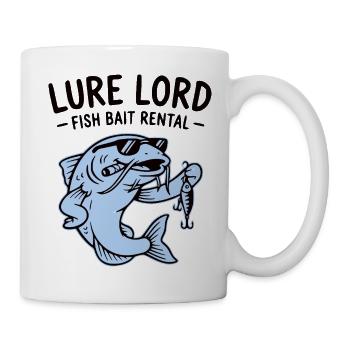 Lure Lord, Witziges Angler T-Shirt, Hoodie, Mütze - Tasse - Weiß - Rechts