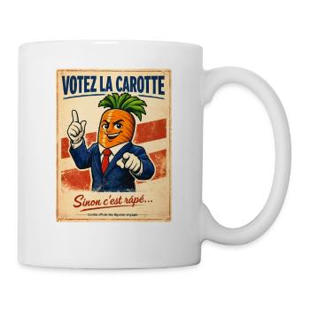 Votez la Carotte – Humour Politique Vintage Rétro - Mug blanc - blanc - Droite