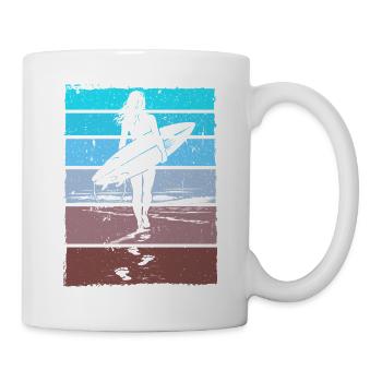 Surfer Retro Vintage Sunset Beach - Mug - white - Right