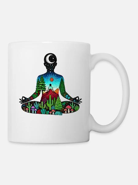 meditation nature - Tasse - Weiß