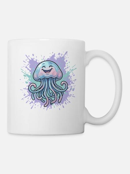 Pastell-Jellyfish Spritzer - Tasse - Weiß