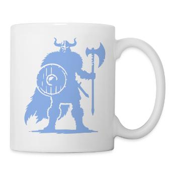 Wikinger Krieger mit Axt und Schild - Tasse - Weiß - Rechts