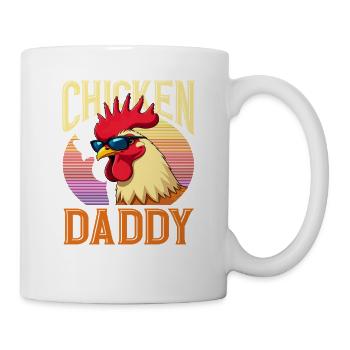Chicken Daddy Cooler Hahn Retro Papa - Tasse - Weiß - Rechts