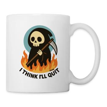 La Faucheuse en flammes Quitter le texte - Mug blanc - blanc - Droite