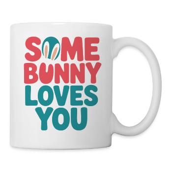 L’amour des lapins en couleurs vives - Mug blanc - blanc - Droite