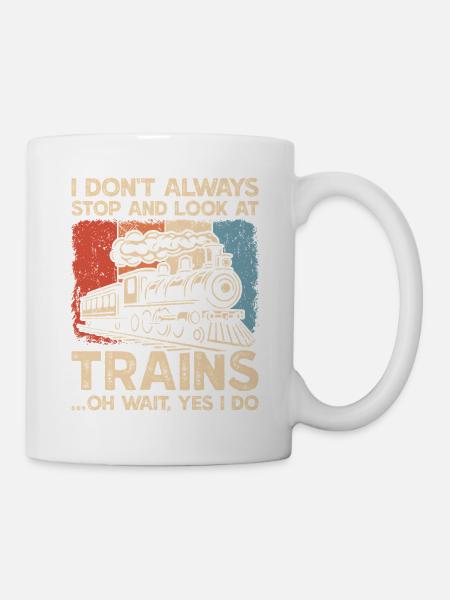 Dampflokomotiv-Eisenbahn-Zugbeobachtung - Tasse - Weiß