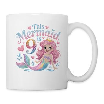 Mermaid 9th Birthday 9 Years - Mug - white - Right