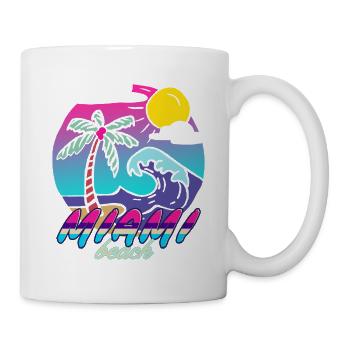 Miami Beach Palmenwelle - Tasse - Weiß - Rechts