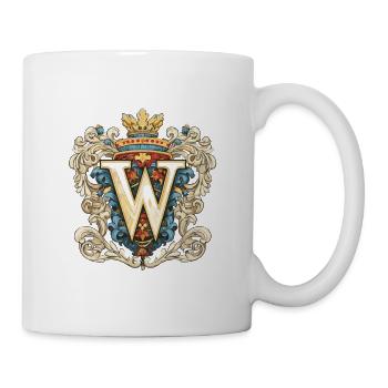 W Letter Name Crown - Mug - white - Right