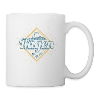 Rügen Vintage Souvenir mit Seestern Insel Design - Tasse - Weiß - Rechts