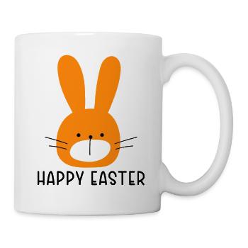 Petit Lapin de Pâques - design minimaliste - Mug blanc - blanc - Droite