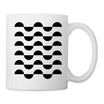 Geometrische wellenförmige Kreismuster - Tasse - Weiß - Rechts