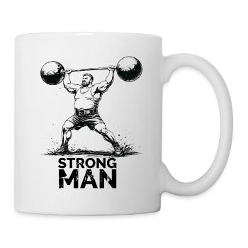 Oldschool Strongman Gewichtheben Illustration - Tasse - Weiß - Rechts
