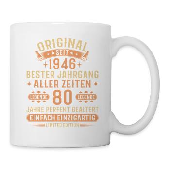 80th Birthday 1946 Vintage Legend Gift - Mug - white - Right