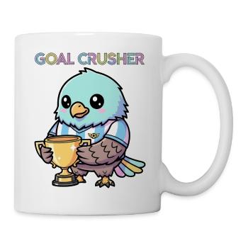 Kawaii Eagle Goal Crusher Fußballaufkleber - Tasse - Weiß - Rechts