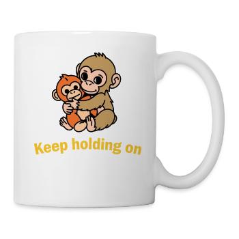 Continue de t’accrocher, les singes - Mug blanc - blanc - Droite