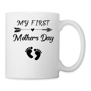 Mein erstes Muttertags-T-Shirt für eine schwangere Mutter - Tasse - Weiß - Rechts