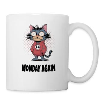 Monday Again Cat – Funny Cat Humor - Mug - white - Right