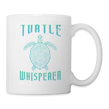 Turtle Whisperer Sea Turtle Teal Gradient Graphic - Tasse - Weiß - Rechts