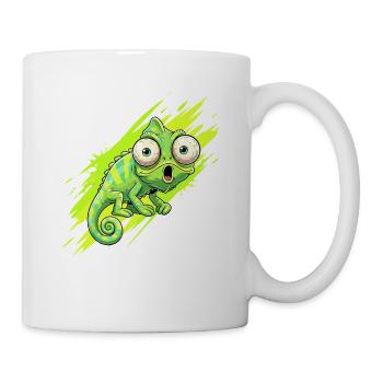 Neon Chamäleon Spritzer - Tasse - Weiß - Rechts