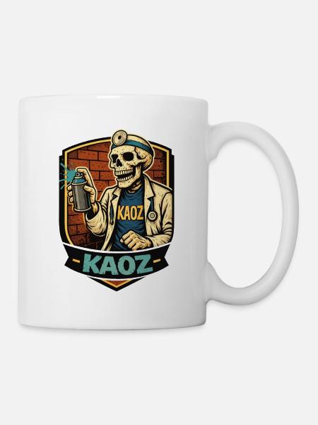Skelett-Medic-Graffiti-Schild - Tasse - Weiß