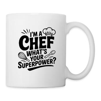 Ich bin Koch, was ist deine Superkraft? - Tasse - Weiß - Rechts