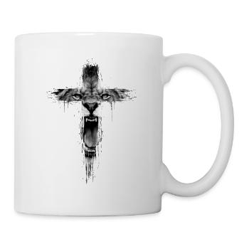 Lion of the tribe of Judah Jesus worship faith Christian - Mug - white - Right
