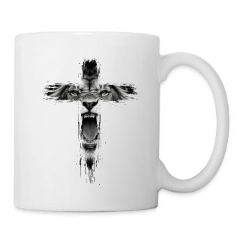 Lion de la tribu de Juda Jésus adore la foi chrétienne - Mug blanc - blanc - Droite