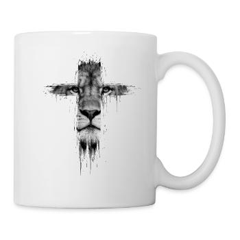 Lion of the tribe of Judah Jesus worship faith Christian - Mug - white - Right