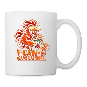 F-Caw-F Gamer At Work Gaming Rooster Humor Funny - Mug - white - Right