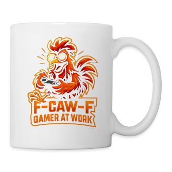 F-Caw-F Gamer At Work Gaming Rooster Humor Funny - Mug - white - Right