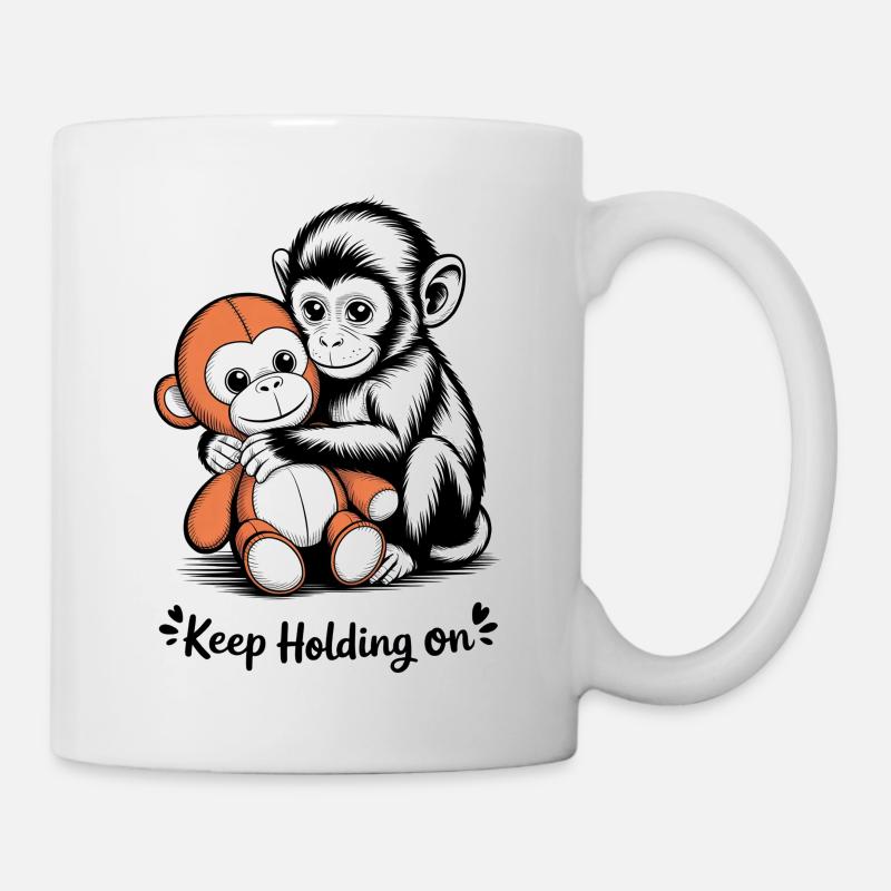 Affenumarmung hält weiter fest - Tasse - Weiß