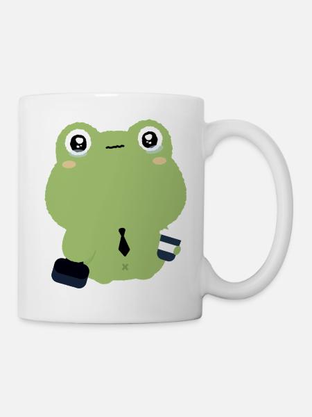 Tired Office Frog in Tie - Mug - white