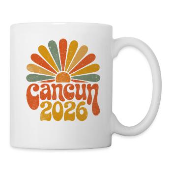 Cancún 2026 Retro Sonnenuntergang - Tasse - Weiß - Rechts