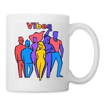 Silhouettes arc-en-ciel Vibes - Mug blanc - blanc - Droite