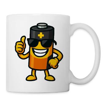 Batteij with sunglasses - Mug - white - Right