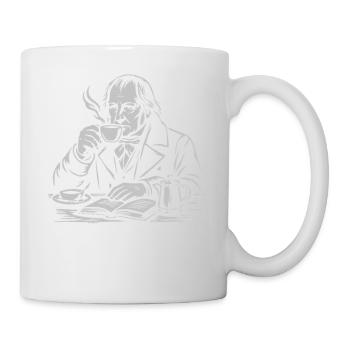 Philosopher Hegel is drinking Coffee - Mug - white - Right