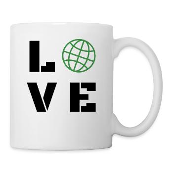 Love Earth Day Ecology Green Globe Planet Art - Tasse - Weiß - Rechts