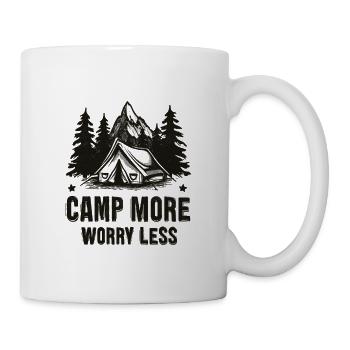 Camping Spruch Camp More Worry Less Camper Outdoor - Tasse - Weiß - Rechts