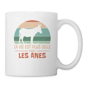La Vie Est Plus Belle Avec Les Ânes Humour Animal - Mug blanc - blanc - Droite