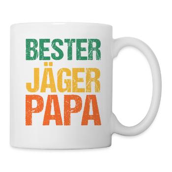 Papa Vater Vatertag Jagd Jagen Waidmann Jäger - Tasse - Weiß - Rechts
