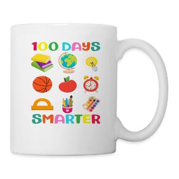 100 Tage Schlauer Schulsymbole Design - Tasse - Weiß - Rechts