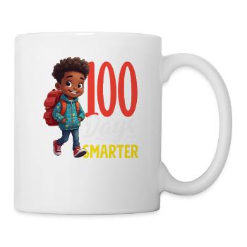 100 Tage Schlauer Schüler mit Rucksack - Tasse - Weiß - Rechts