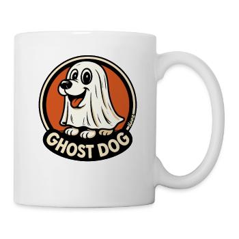 Ghost Dog Cartoon Circle Logo - Tasse - Weiß - Rechts